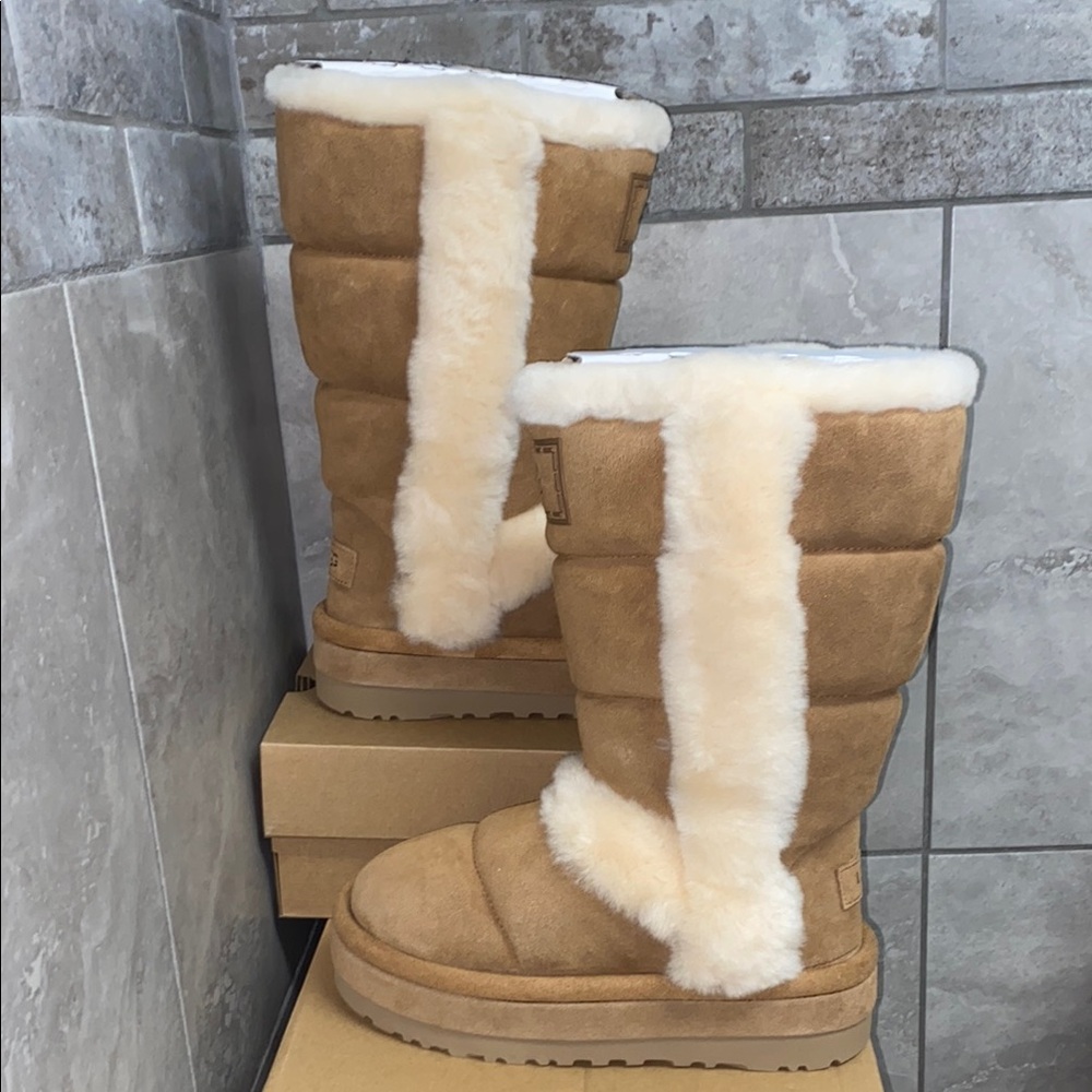 UGG chillapeak Tan and Cream Shearling Boots